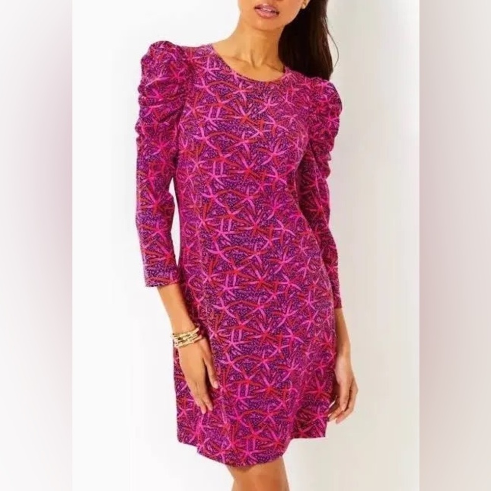 Lilly Pulitzer Steffie Dress Passion Fruit Pink Star Searching size XXS